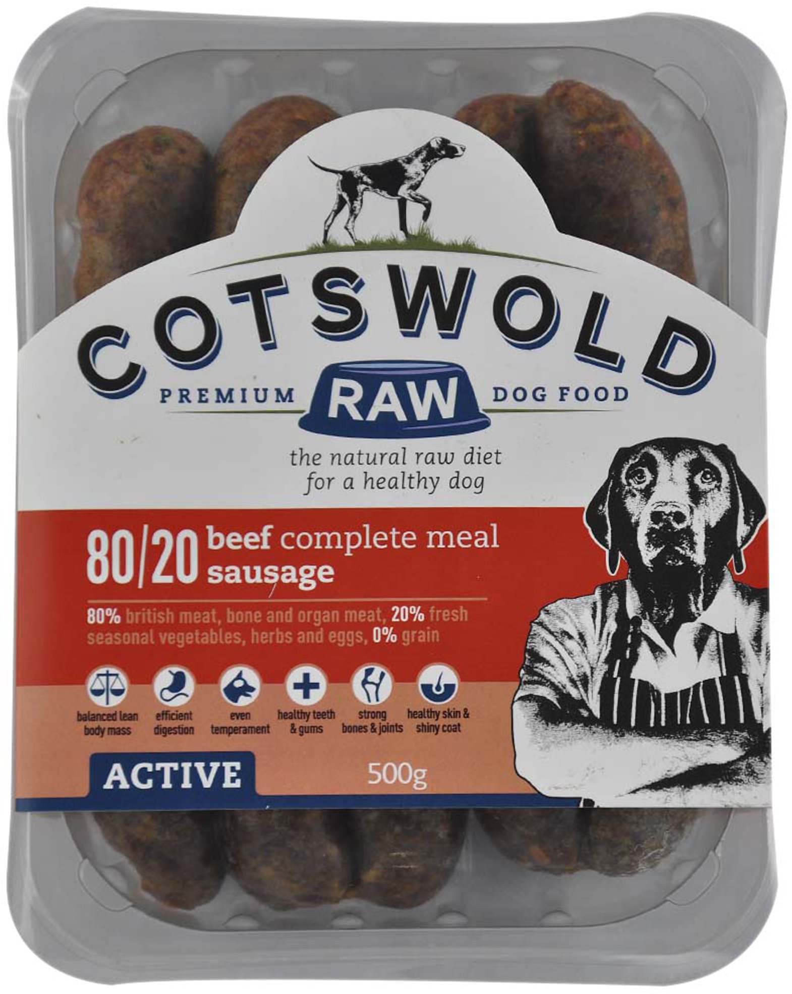 Cotswold Premium Raw Dog Food COTSWOLD Beef Sausage 80/20 Active
