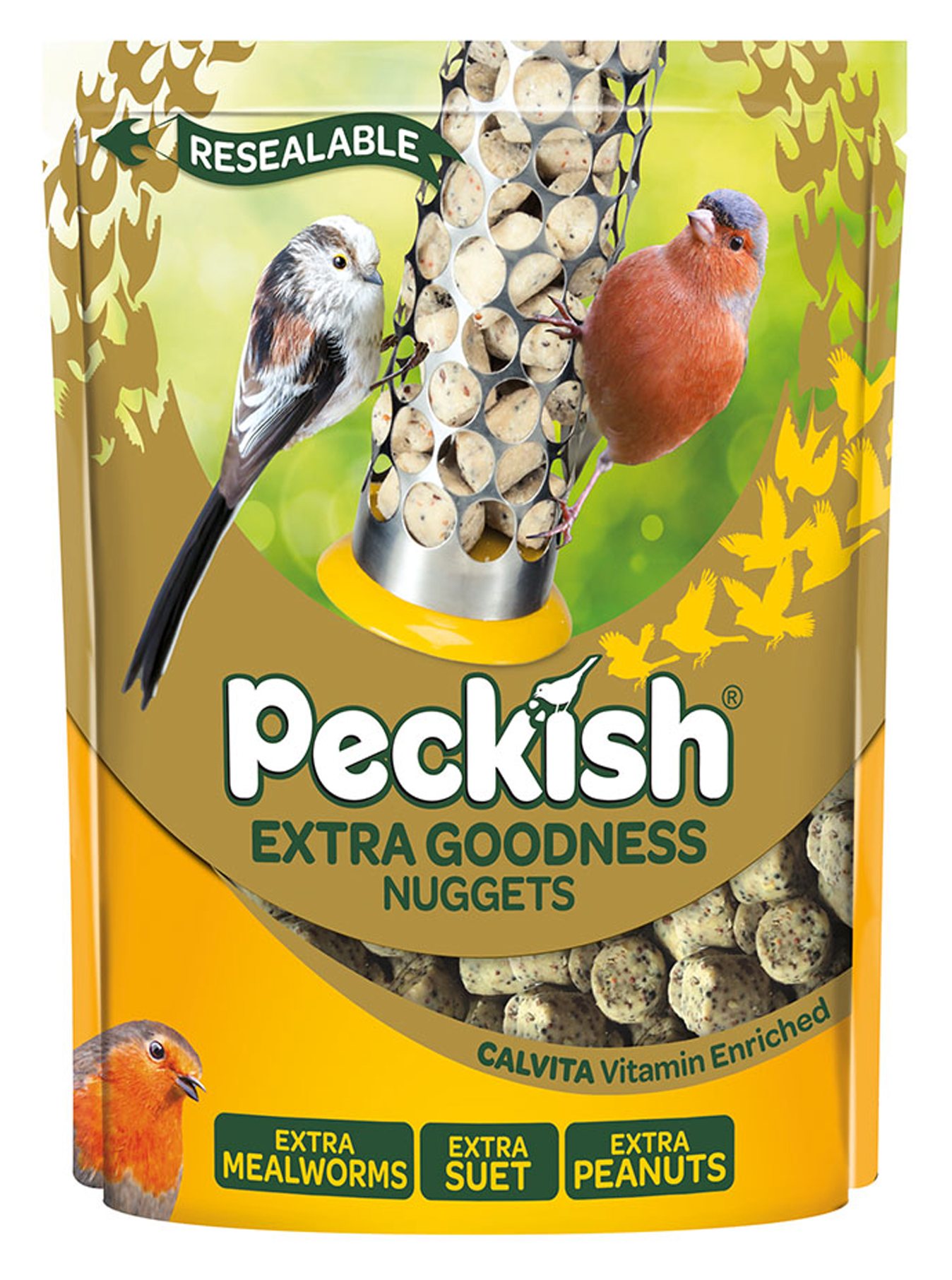 Peckish PECKISH Extra Goodness Seed and Mealworm Suet Nuggets 1kg Willowbrook Nursery and