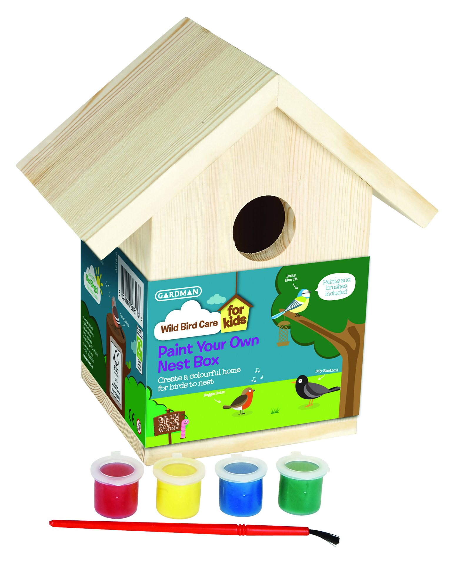 Gardman GARDMAN Paint Your Own Nest Box Willowbrook Nursery and