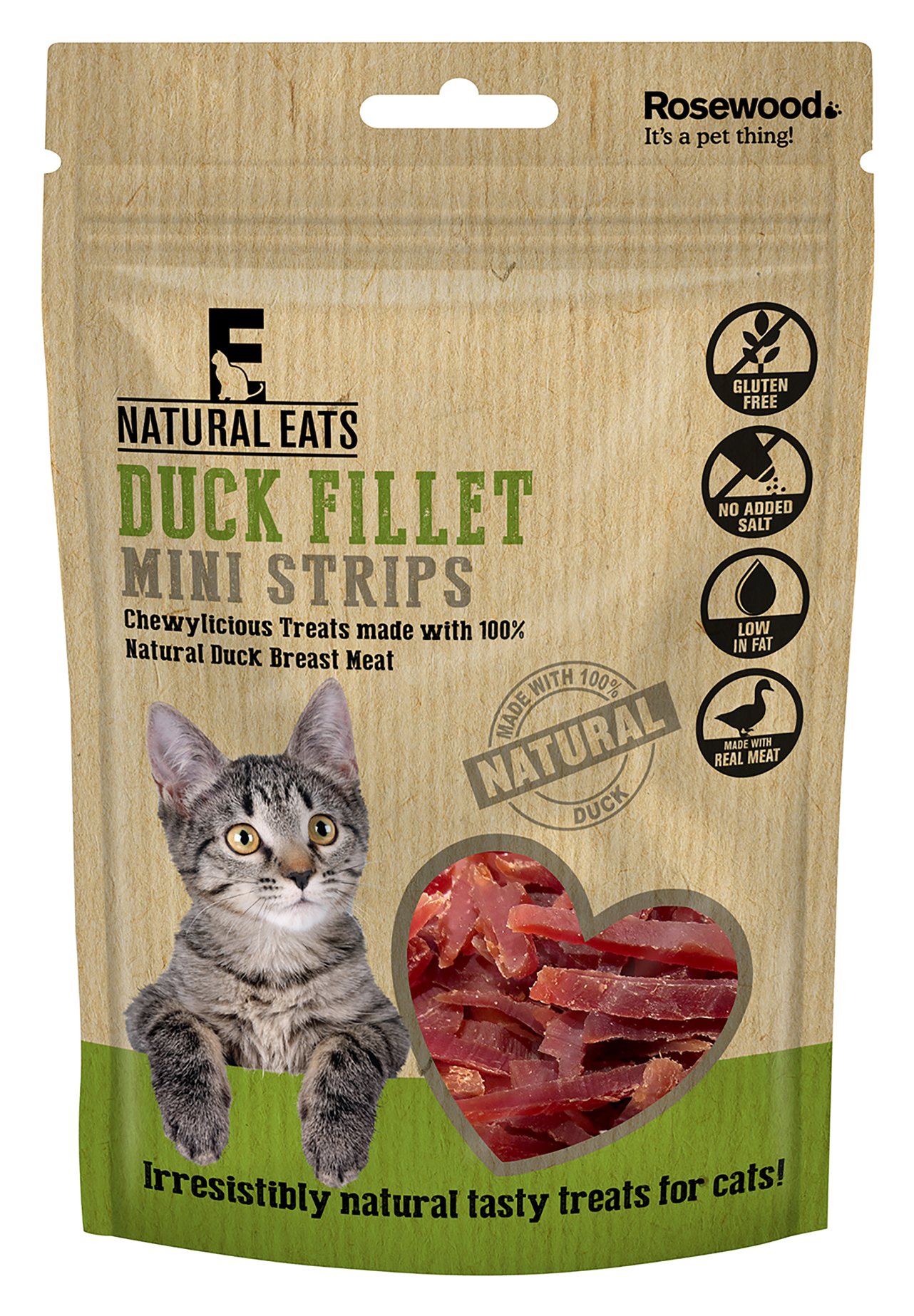 Rosewood Pet Products NATURAL EATS Duck Fillet Mini Strips For Cats 50g