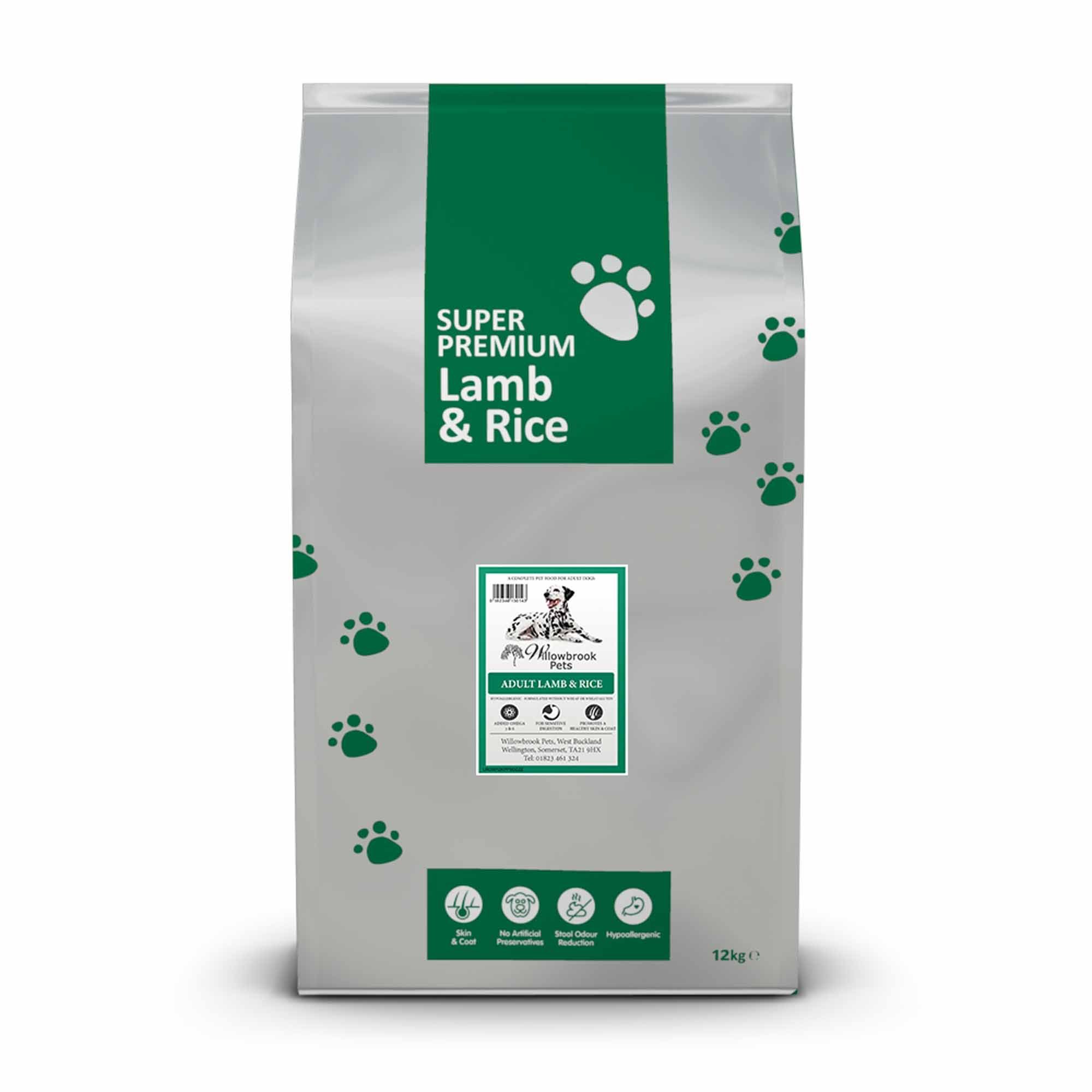 Willowbrook Pets SUPER PREMIUM Adult Dog Food Lamb & Rice 12kg