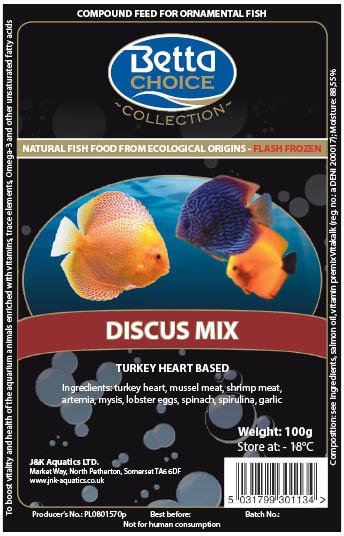 FROZEN FOOD BETTA Choice Discus Mix Blister Pack Willowbrook Nursery and Garden Centre