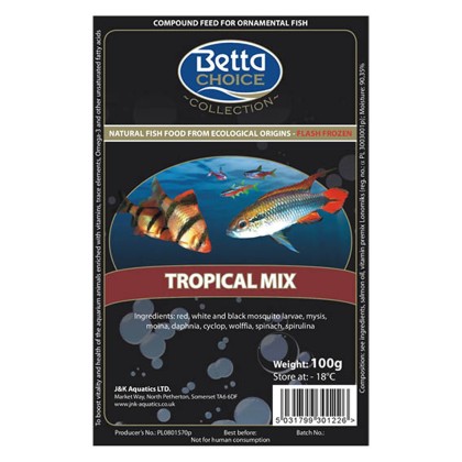 FROZEN FOOD BETTA CHOICE Tropical Mix Blister Pack FROZEN FOOD BETTA CHOICE Tropical Mix Blister Pack