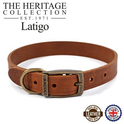 ANCOL Latigo Collar Chestnut 28-36cm Size 3