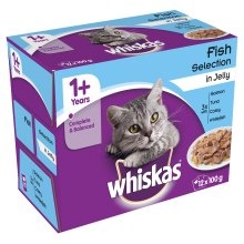 WHISKAS PCH JEL FISH 12PK x 100G