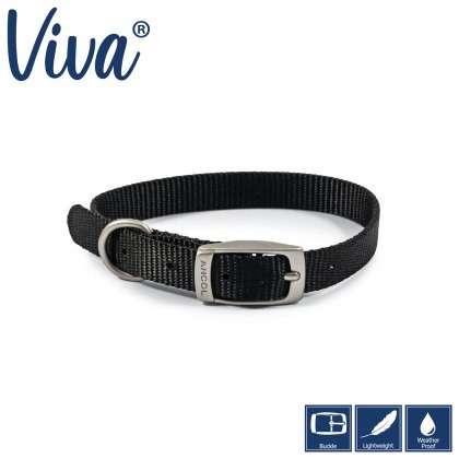 ANCOL Viva Collar Black 26-31cm Size 2 ANCOL Viva Collar Black 26-31cm Size 2