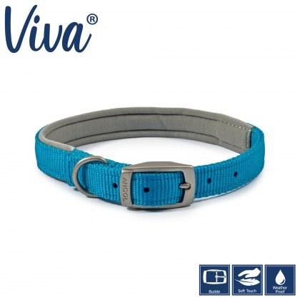 ANCOL Padded Viva Collar Blue 35-43cm Size 4