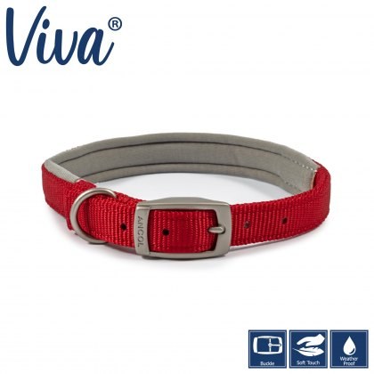 ANCOL Padded Viva Collar Red 50-59cm Size 7 ANCOL Padded Viva Collar Red 50-59cm Size 7