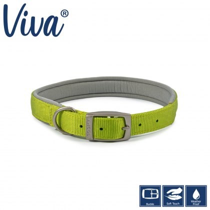 ANCOL Padded Viva Collar Lime 50-59cm Size 7
