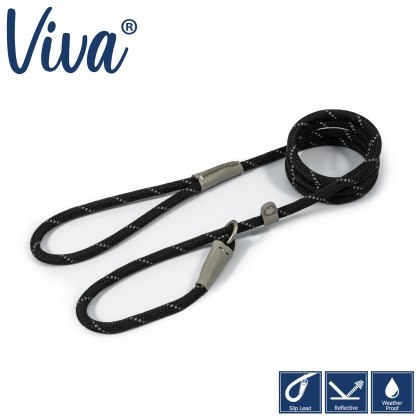 ANCOL Viva Rope Slip Reflective Black 1.5mx8mm