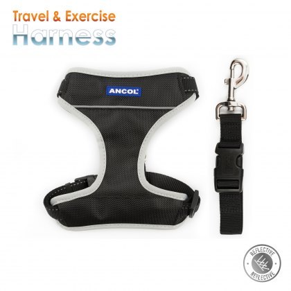 ANCOL Travel Dog Harness Black S 37-58cm ANCOL Travel Dog Harness Black S 37-58cm