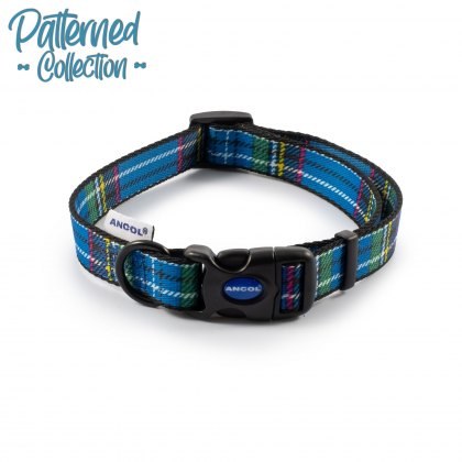 ANCOL Soho Blue Tartan Collar M 30-50cm ANCOL Soho Blue Tartan Collar M 30-50cm