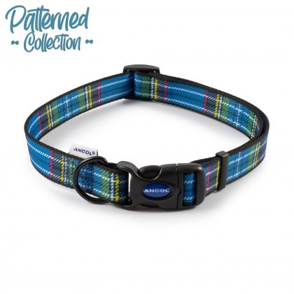 ANCOL Tartan Collar Blue 45-70cm Size 5-9 ANCOL Tartan Collar Blue 45-70cm Size 5-9