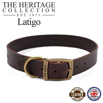 ANCOL Latigo Collar Havana 50-59cm Size 7 32mm Wide