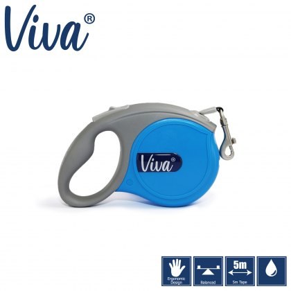 ANCOL Viva Retractable 5m Lead Blue M
