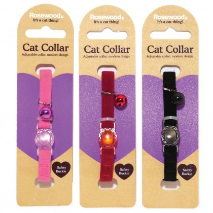 Velvet Cat Collar - Assorted colours Velvet Cat Collar - Assorted colours