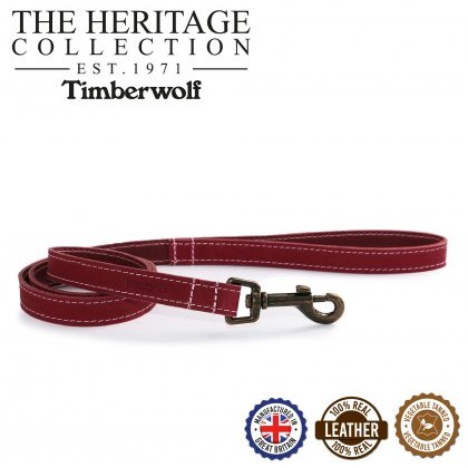 ANCOL Timberwolf Leather Lead Raspberry 1mx19mm ANCOL Timberwolf Leather Lead Raspberry 1mx19mm