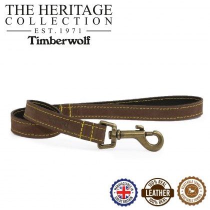 ANCOL Timberwolf Leather Lead Sable 60cmx19mm ANCOL Timberwolf Leather Lead Sable 60cmx19mm