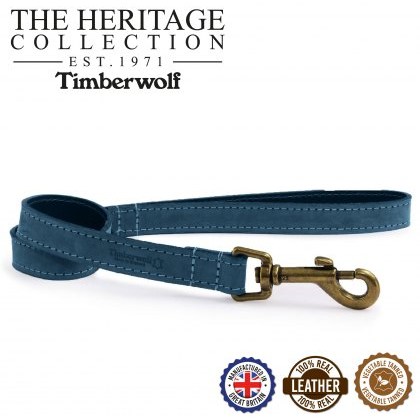 ANCOL Timberwolf Leather Lead Blue 60cmx19mm
