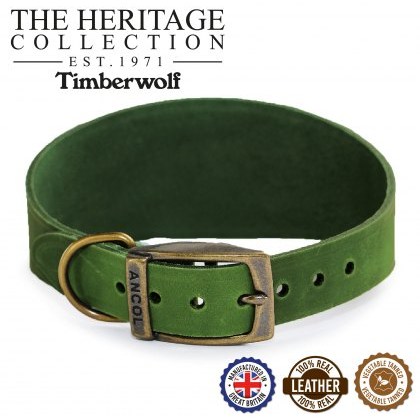 ANCOL Timberwolf Greyhound Collar Green 34-43cm