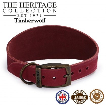 ANCOL Timberwolf Whippet Leather Collar Pink 30-34cm