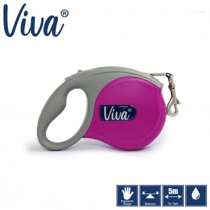 ANCOL Viva Retractable 5m Lead Purple M ANCOL Viva Retractable 5m Lead Purple M