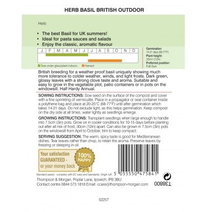 Herb Basil British Outdoor