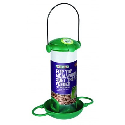 GARDMAN Flip Top Suet Treat and Mealworm Feeder GARDMAN Flip Top Suet Treat and Mealworm Feeder