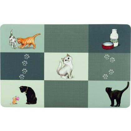TRIXIE Patchwork Cat place mat, 44 ? 28 cm, grey