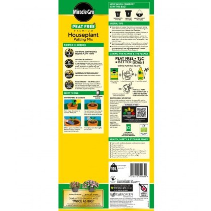 MIRACLE-GRO® Peat Free Houseplant Compost 10L