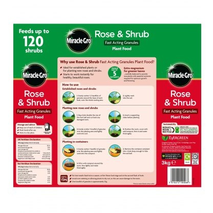 MIRACLE-GRO® Rose & Shrub Fast Acting Granules Plant Food 3Kg MIRACLE-GRO® Rose & Shrub Fast Acting Granules Plant Food 3Kg