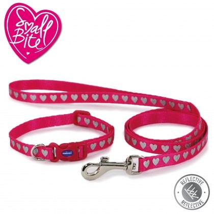 ANCOL Small Bite Reflective Collar Lead Set Heart