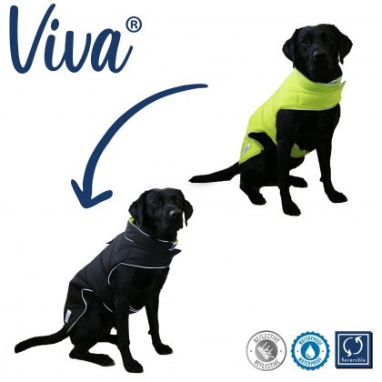 ANCOL Viva Reversible Coat Black/Hi-Vis 40cm Medium