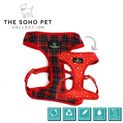 ANCOL Tartan/Star Reversible Harness S