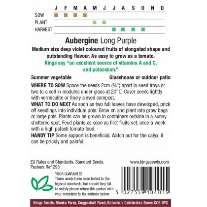 Aubergine Long Purple (Solanuum melongena)