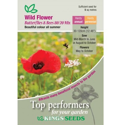 Wild Flower Mix Butterflies & Bees 80-20 - 25g pack Wild Flower Mix Butterflies & Bees 80-20 - 25g pack