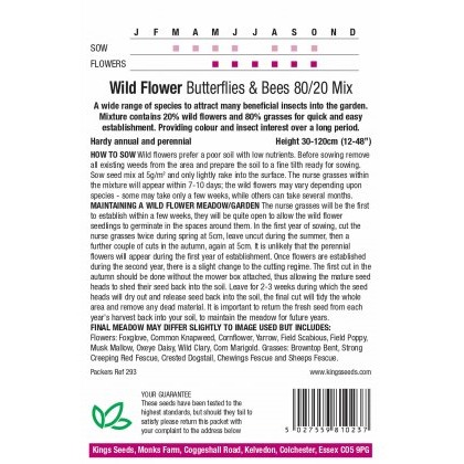 Wild Flower Mix Butterflies & Bees 80-20 - 25g pack Wild Flower Mix Butterflies & Bees 80-20 - 25g pack