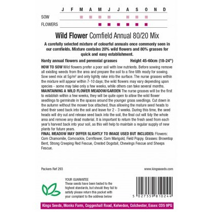 Wild Flower Mix Cornfield Annuals 80-20 - 25g pack Wild Flower Mix Cornfield Annuals 80-20 - 25g pack