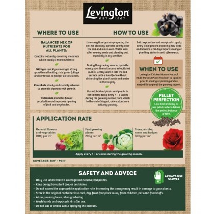 LEVINGTON® Chicken Manure Multi Purpose Plant Food 9Kg LEVINGTON® Chicken Manure Multi Purpose Plant Food 9Kg