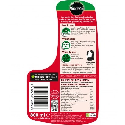 MIRACLE-GRO® Rose & Shrub Concentrate 800ml MIRACLE-GRO® Rose & Shrub Concentrate 800ml