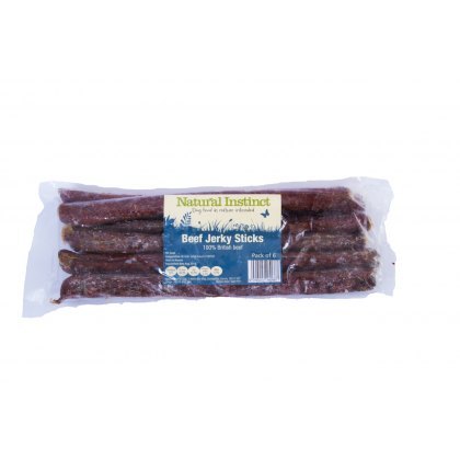 NATURAL INSTINCTS TREATS Beef Jerky Sticks pack of 6 NATURAL INSTINCTS TREATS Beef Jerky Sticks pack of 6