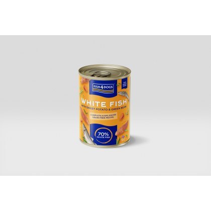 FISH4DOGS Finest White Fish with Sweet Potato & Green Bean 395g FISH4DOGS Finest White Fish with Sweet Potato & Green Bean 395g