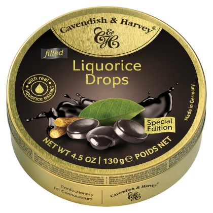 Cavendish & Harvey Travel Tin Liquorice Drop Soft Liquorice 130g Cavendish & Harvey Travel Tin Liquorice Drop Soft Liquorice 130g