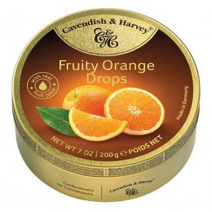 Cavendish & Harvey Travel Tin Orange Drops 200g Cavendish & Harvey Travel Tin Orange Drops 200g