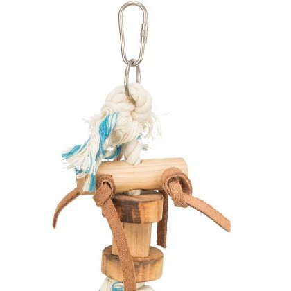 TRIXIE Toy with rope and leather ribbon, 35 cm