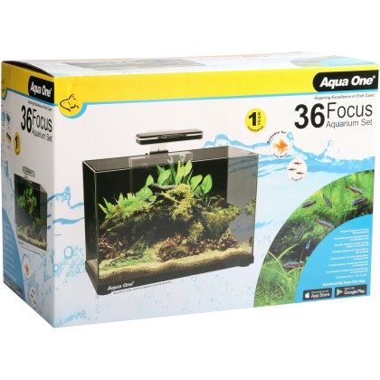 AQUA ONE Focus 36 Glass Aquarium 36L 50x25x36cm Black