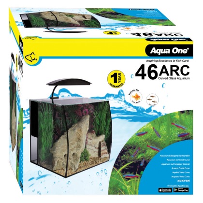 AQUA ONE Arc 46 Glass Aquarium 46L 40x32.5x40cm