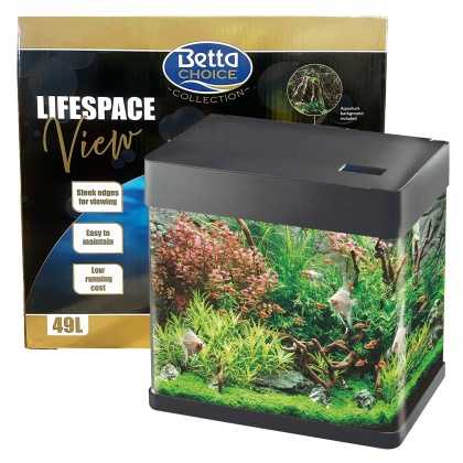 BETTA CHOICE Lifespace View 49L Aquarium - Black