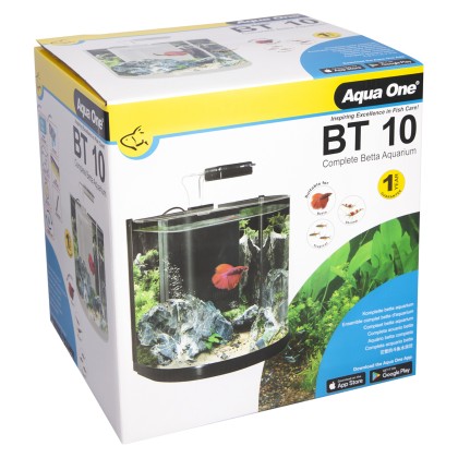 AQUA ONE Betta Tank BT10 Half Round Aquarium 10 Litres 25x21x26cm