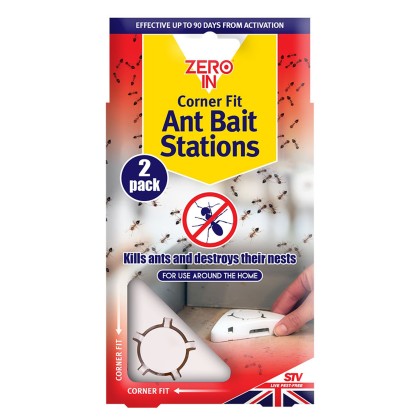 ZERO IN Corner Fit Ant Bait Stations - Twinpack